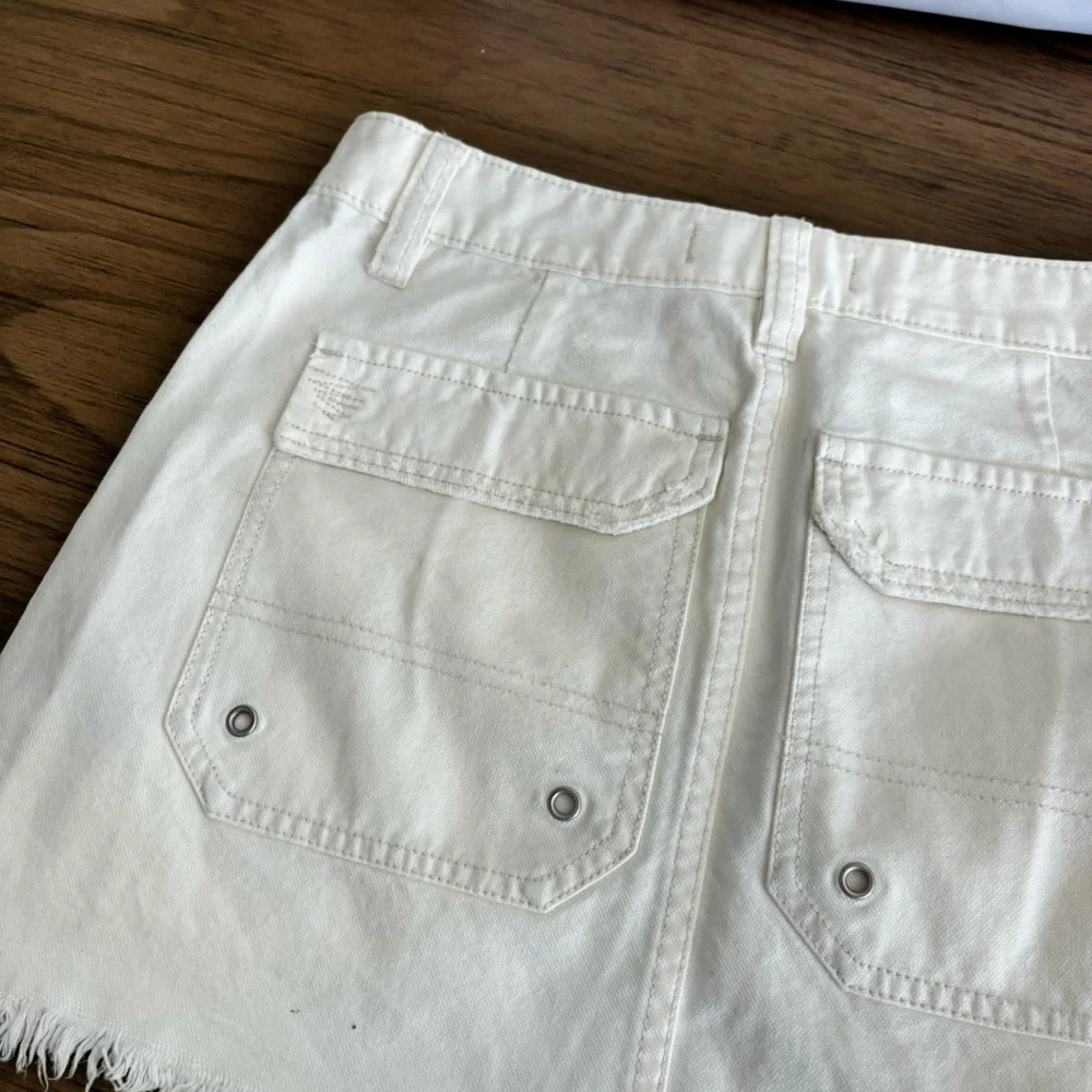 New! Free People Canvas‎ Relaxed Cargo Denim Mini Skirt Size 26 Coastal Cowgirl